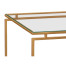 Gilded Iron Rectangular Coffee Table with Clear Glass Top