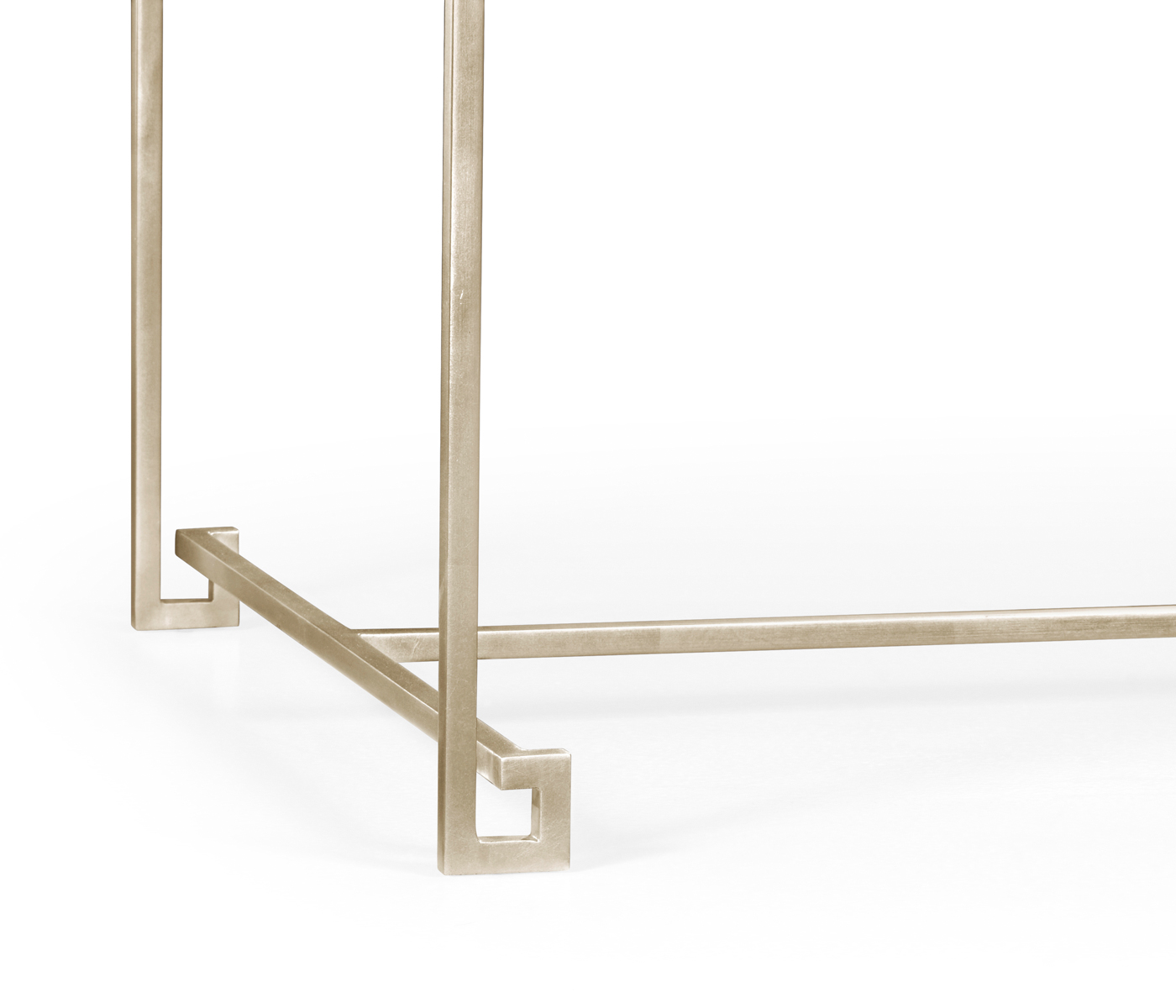 Silver Iron Rectangular Coffee Table with Smoky Black Top