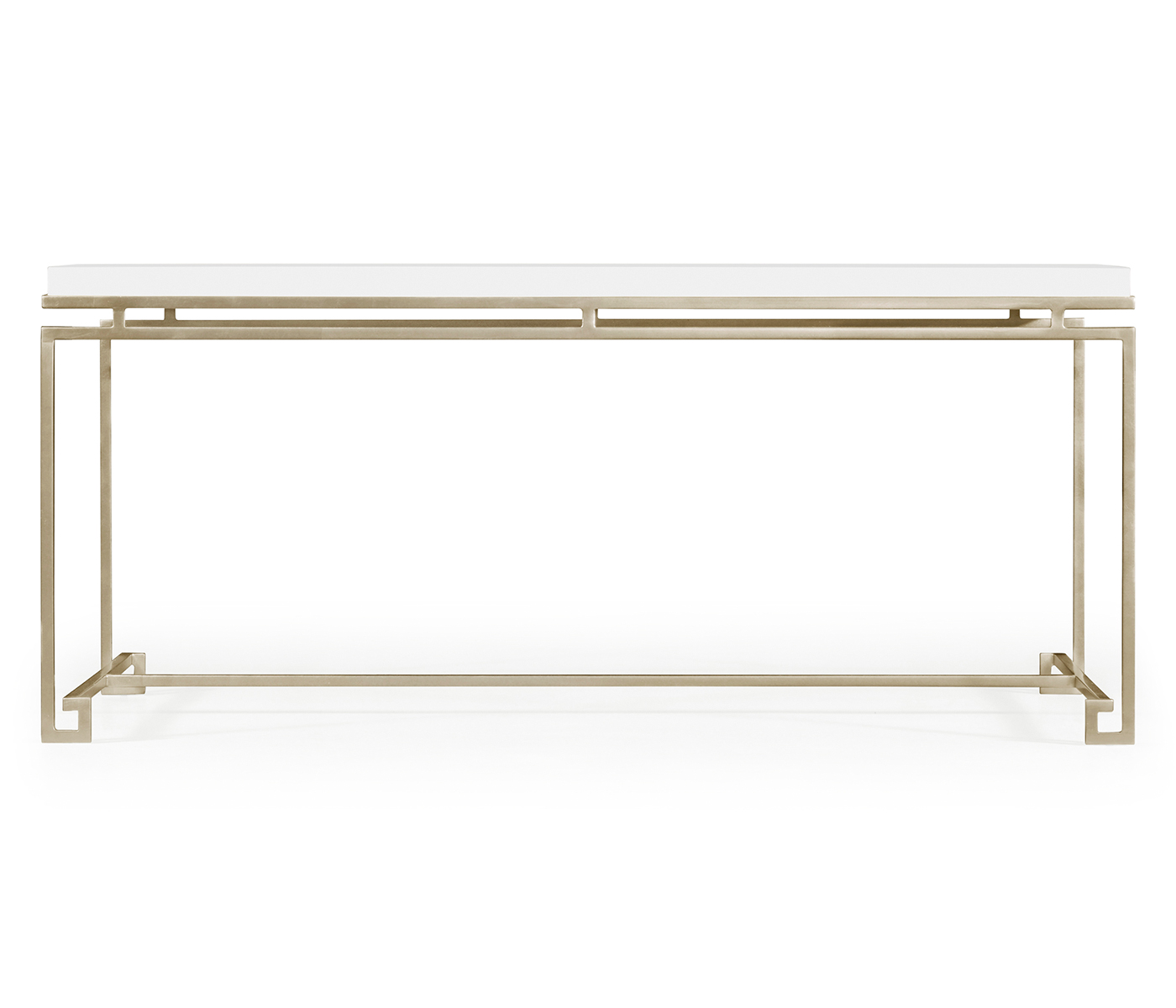 Silver Iron Rectangular Coffee Table with Biancaneve Top