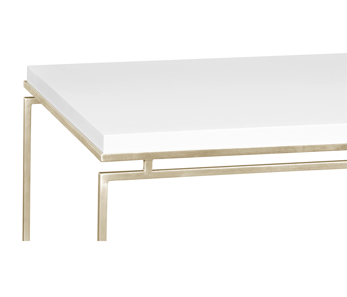 Silver Iron Rectangular Coffee Table with Biancaneve Top