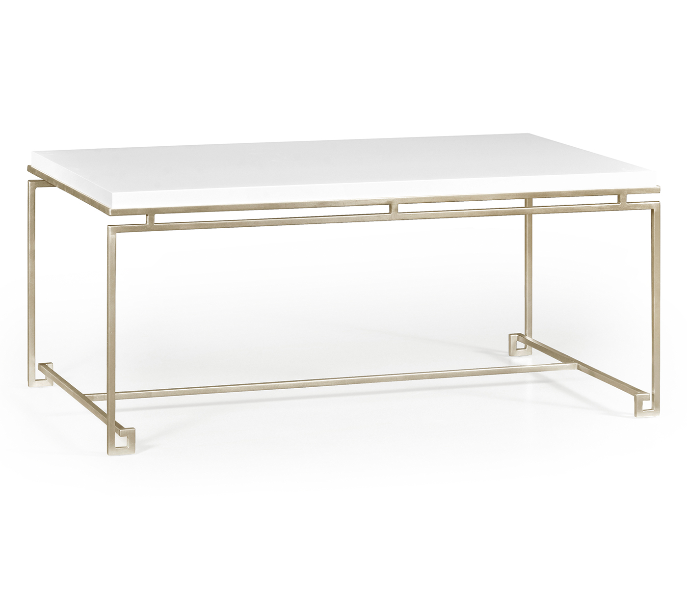 Silver Iron Rectangular Coffee Table with Biancaneve Top