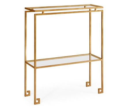 Gilded iron small narrow console table