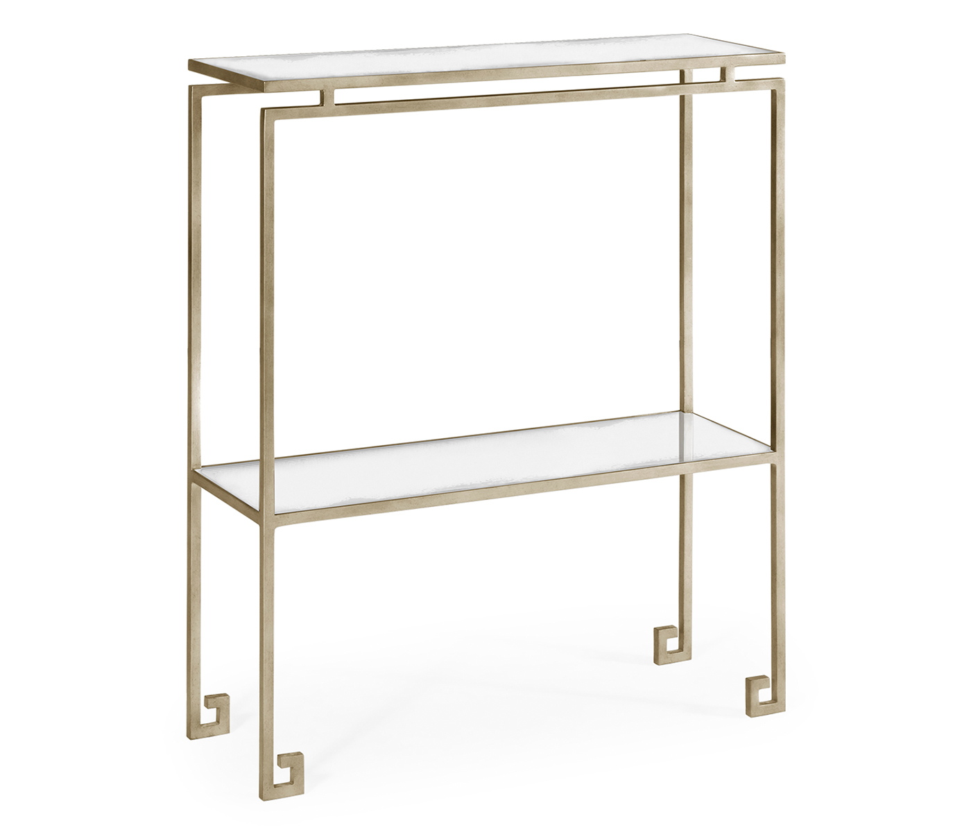 Silver iron small narrow console table