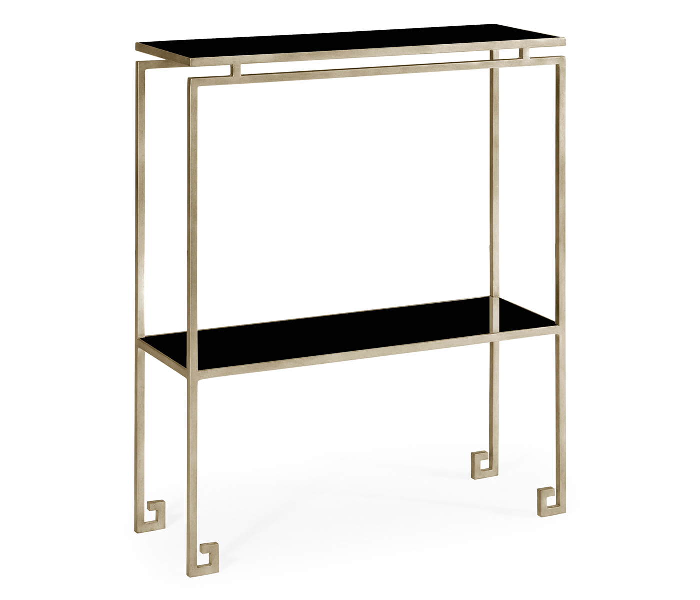 Silver iron small narrow console table