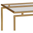 Gilded Iron Rectangular Side Table with A Clear Glass Top