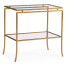 Gilded Iron Rectangular Side Table with A Clear Glass Top