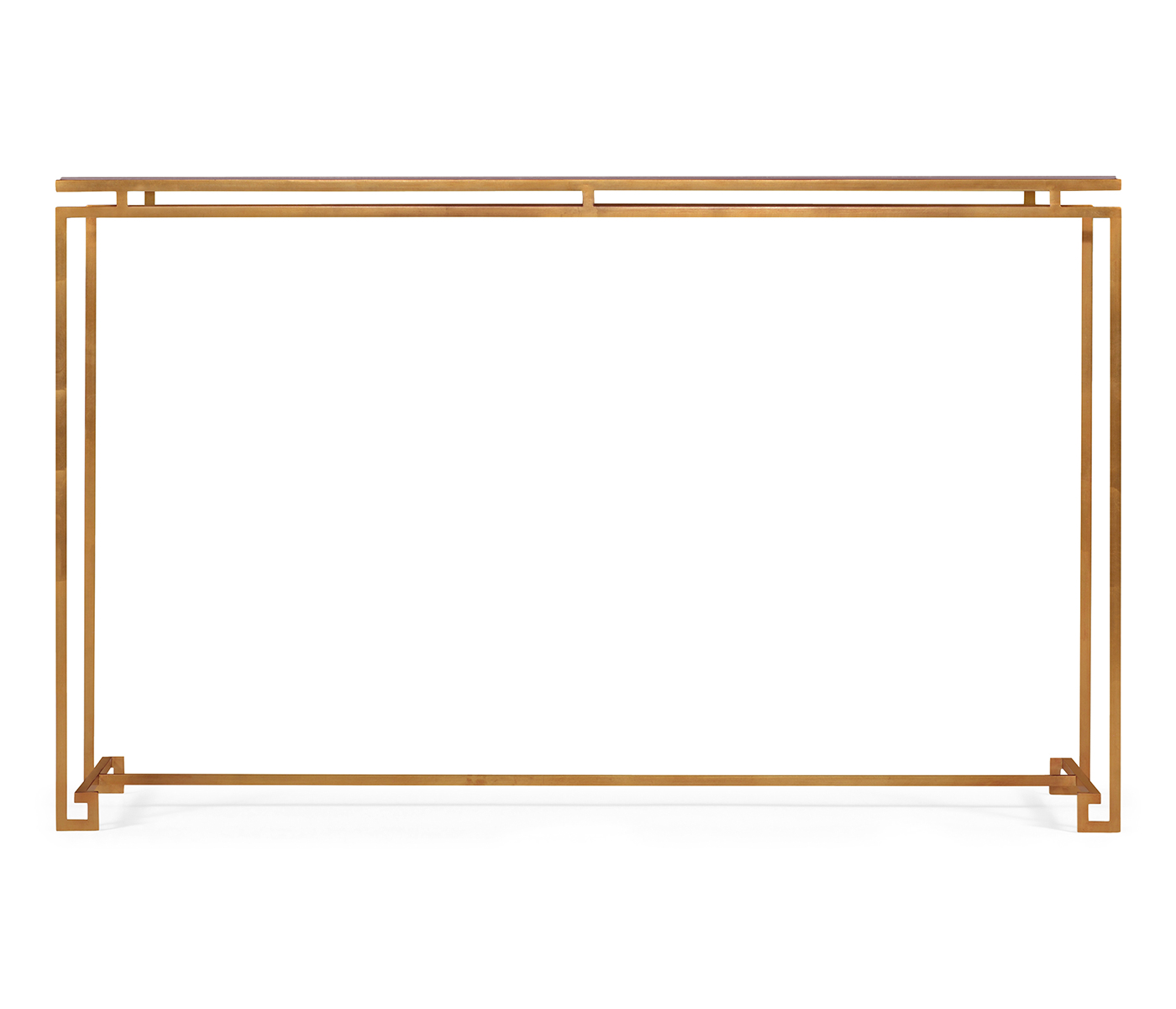 Gilded Iron Large Console Table with An Antique Glass Top