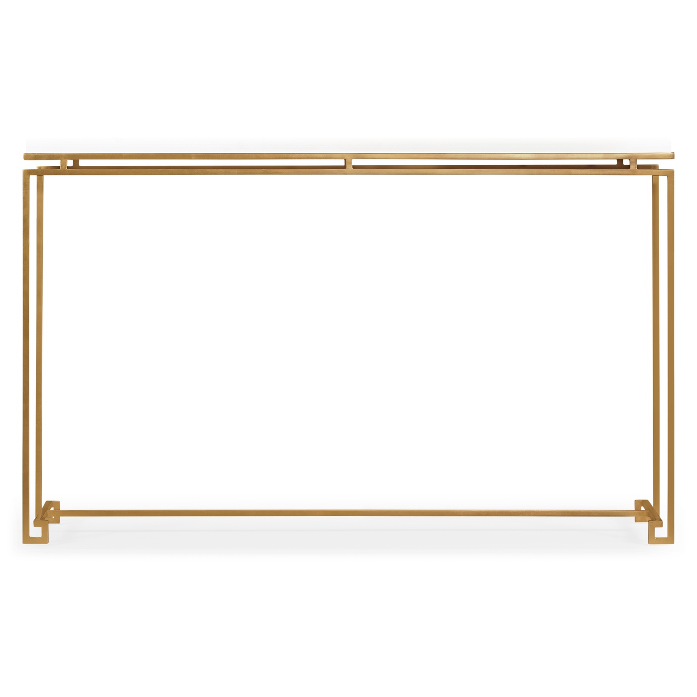 Gilded Iron Large Console Table with Biancaneve Top