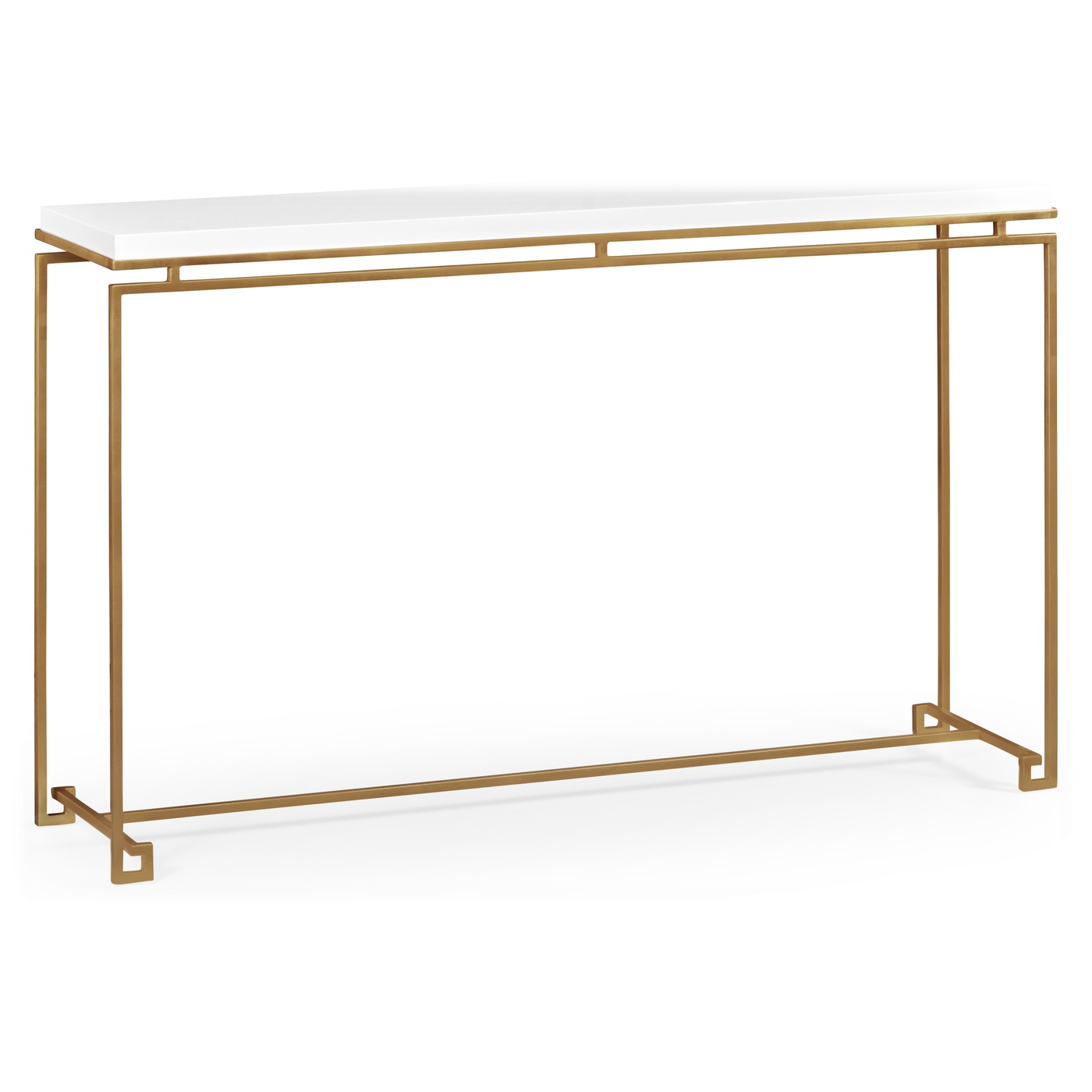 Gilded Iron Large Console Table with Biancaneve Top