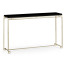 Silver Iron Large Console Table with Smoky Black Top