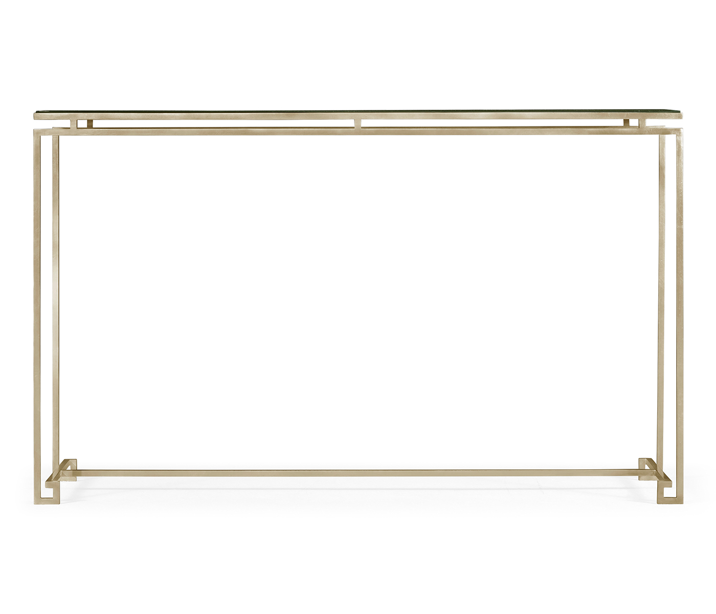 Silver Iron Large Console Table with An Antique Glass Top