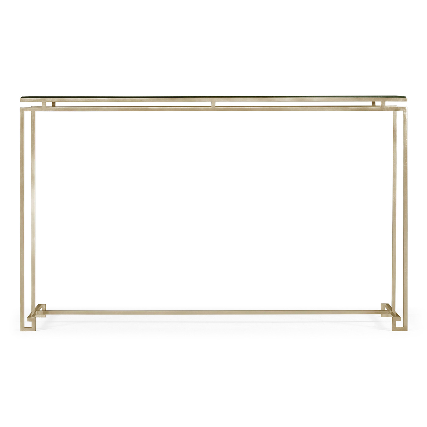 Silver Iron Large Console Table with An Antique Glass Top