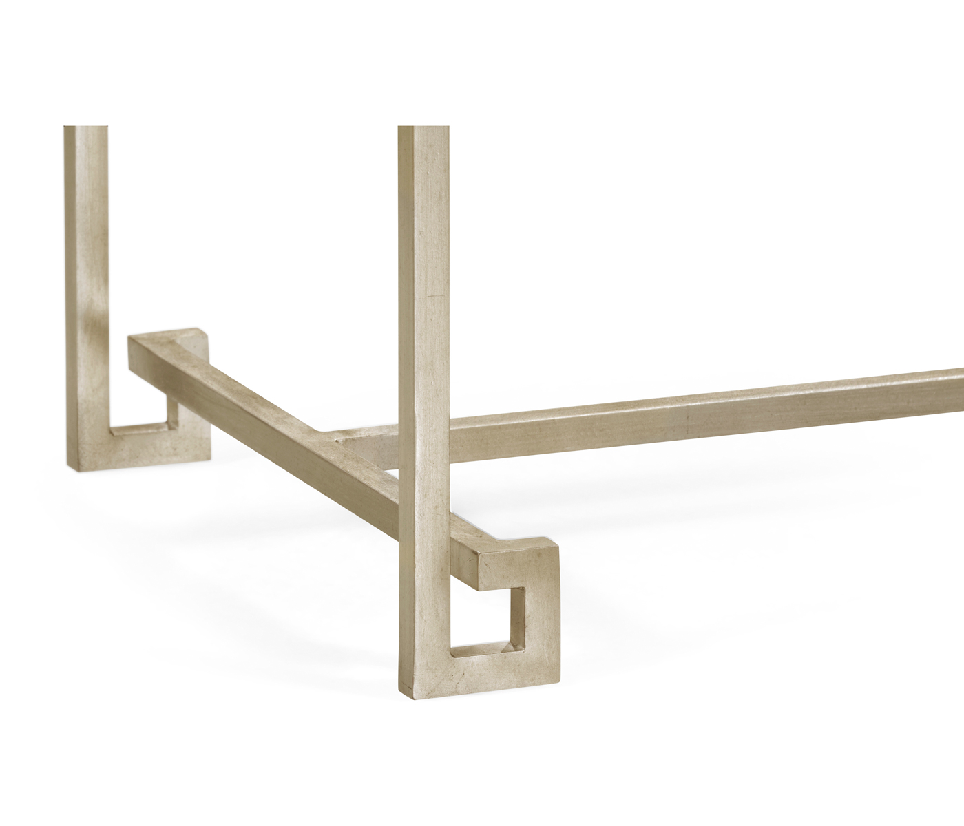 Silver Iron Large Console Table with An Antique Glass Top