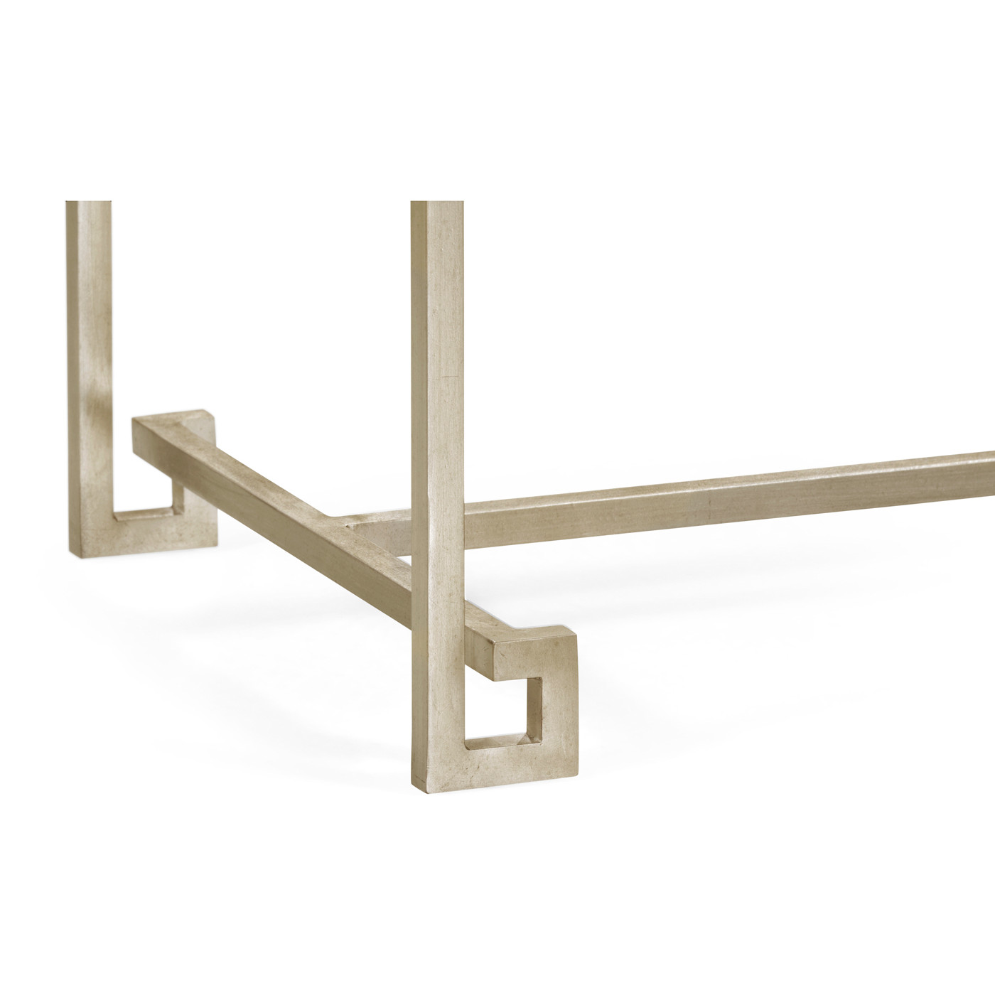 Silver Iron Large Console Table with An Antique Glass Top