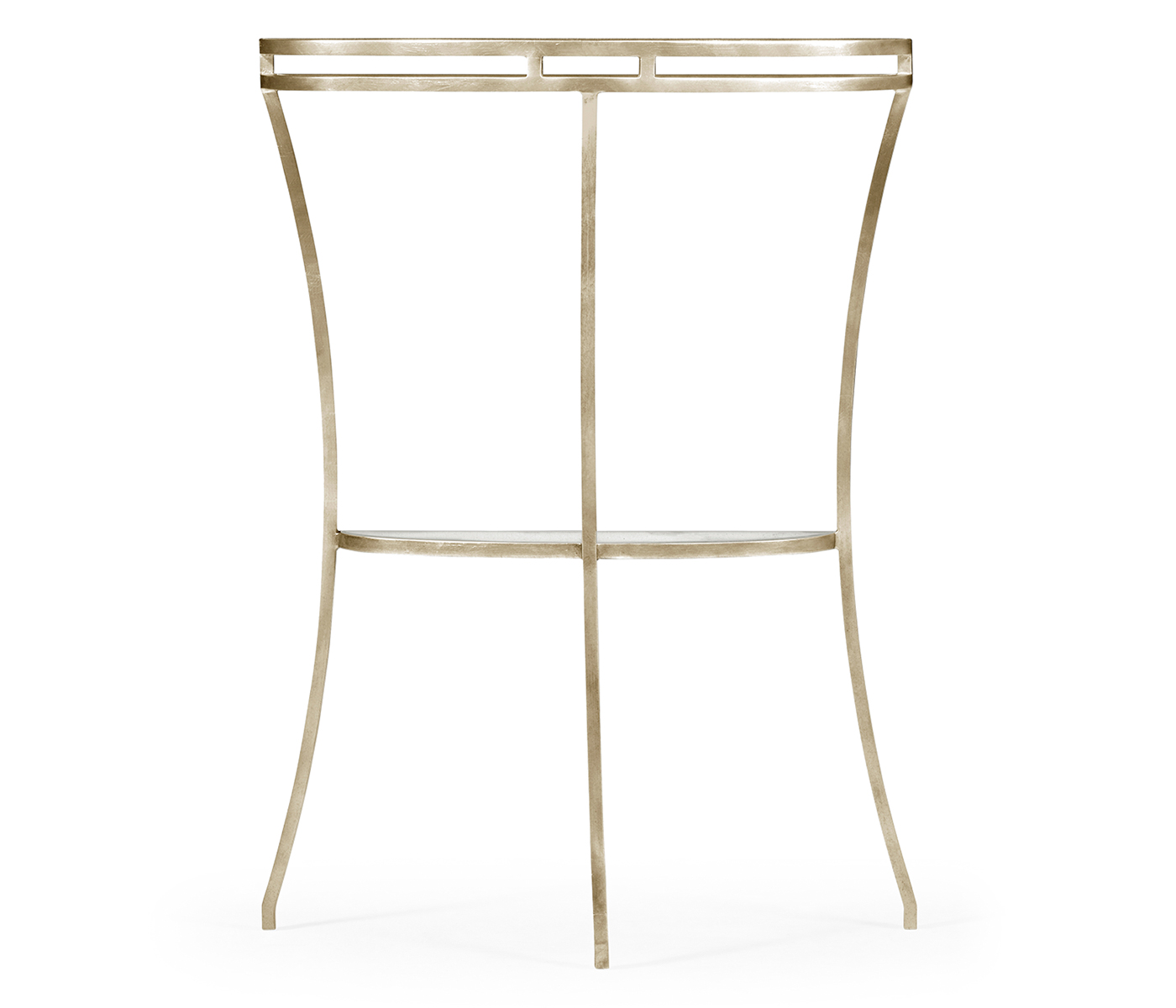 Silver iron demilune console table