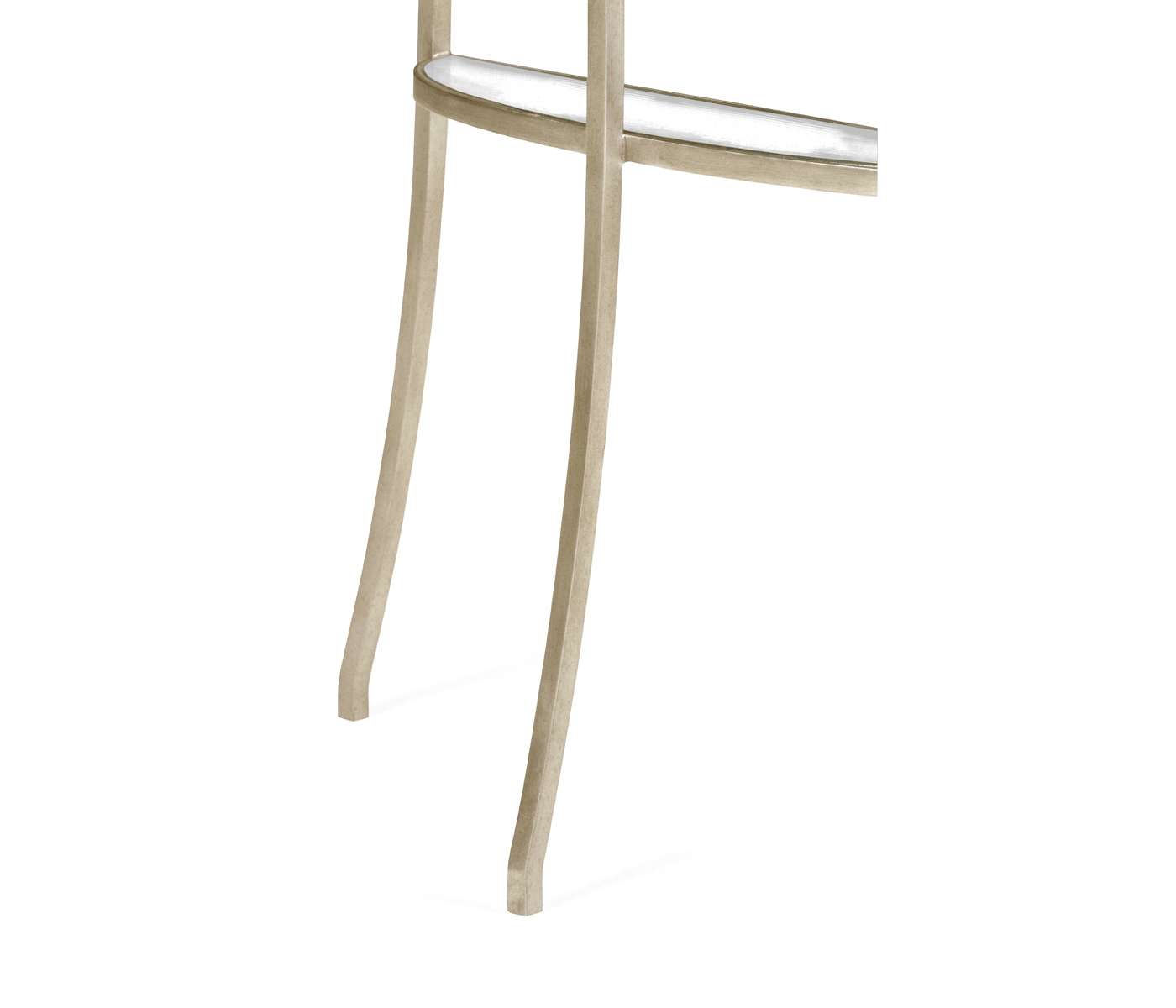 Silver iron demilune console table