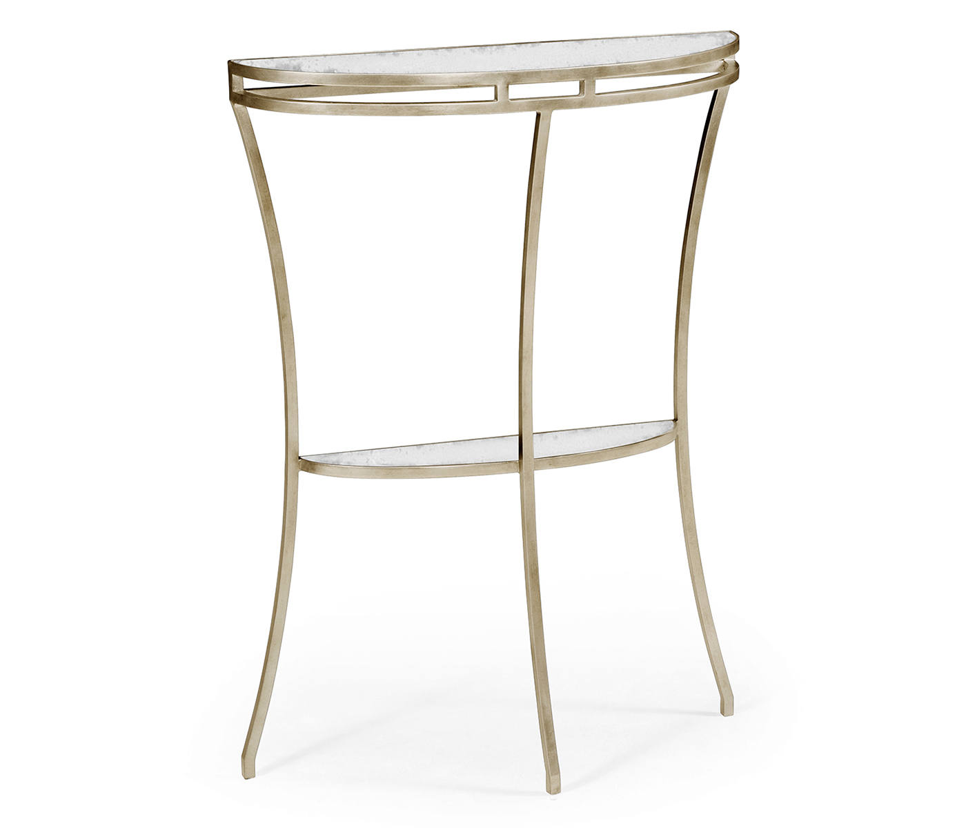 Silver iron demilune console table