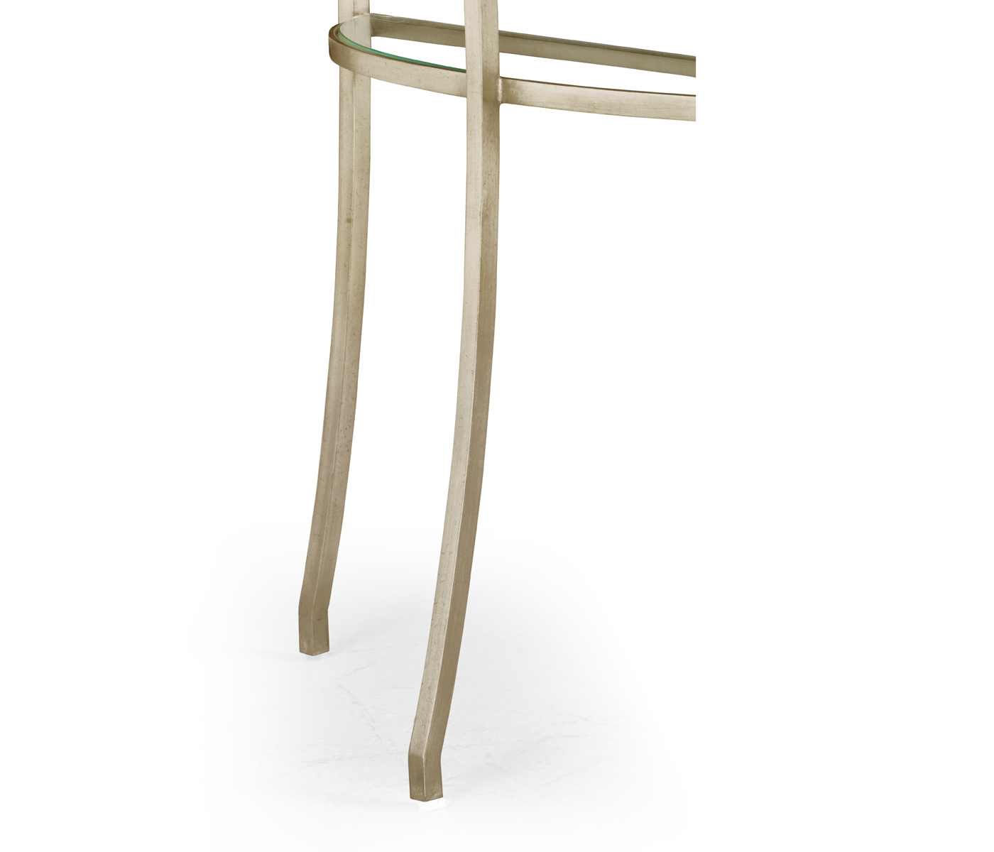 Silver iron demilune console table