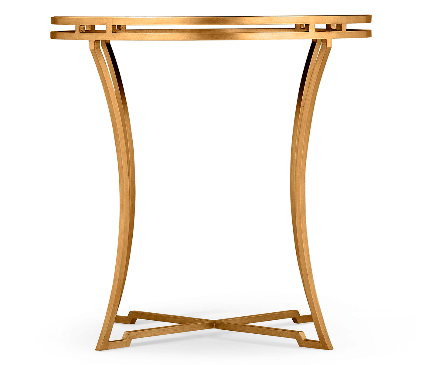 Gilded Iron Round Side Table with An Antique Glass Top