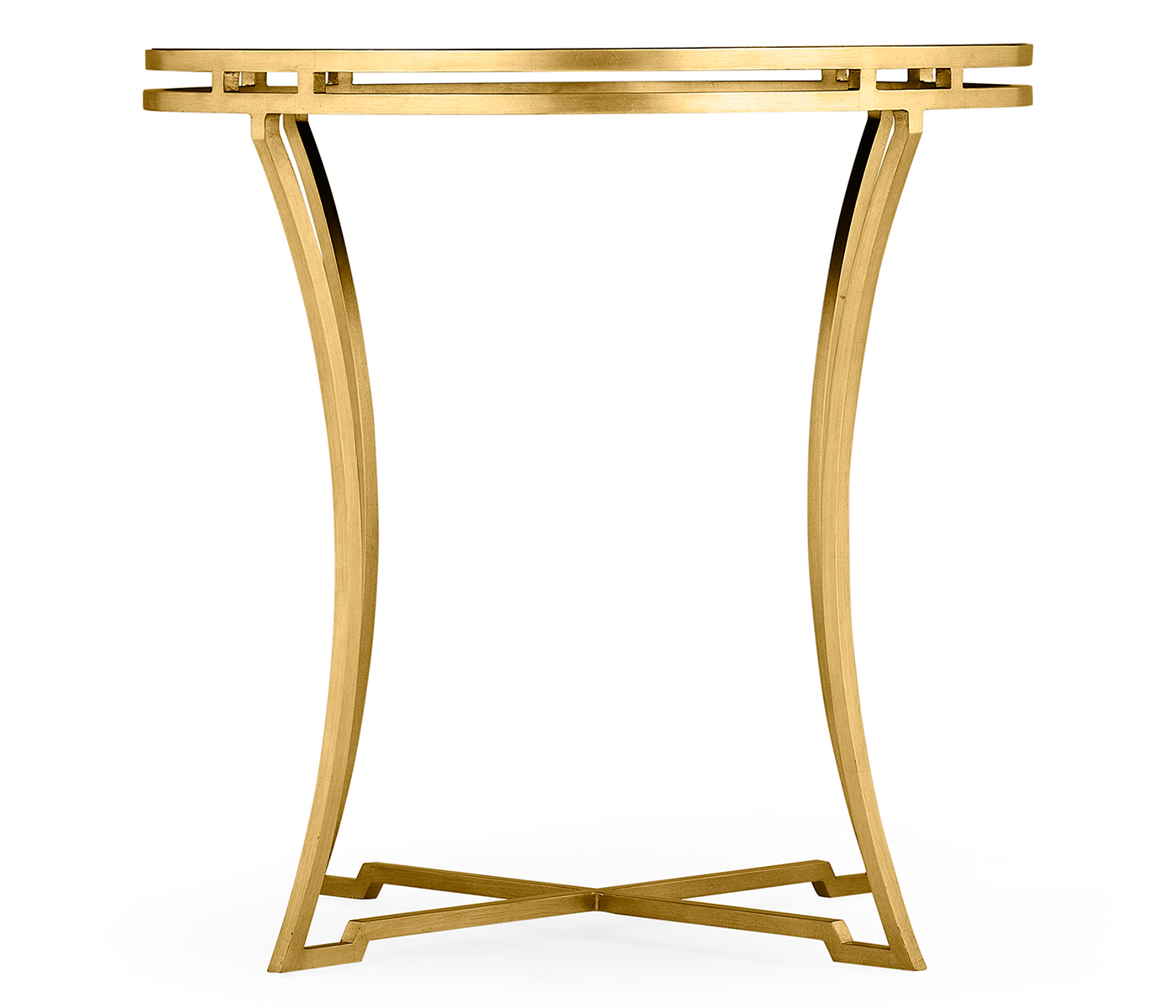 Gilded Iron Round Side Table with An Antique Glass Top