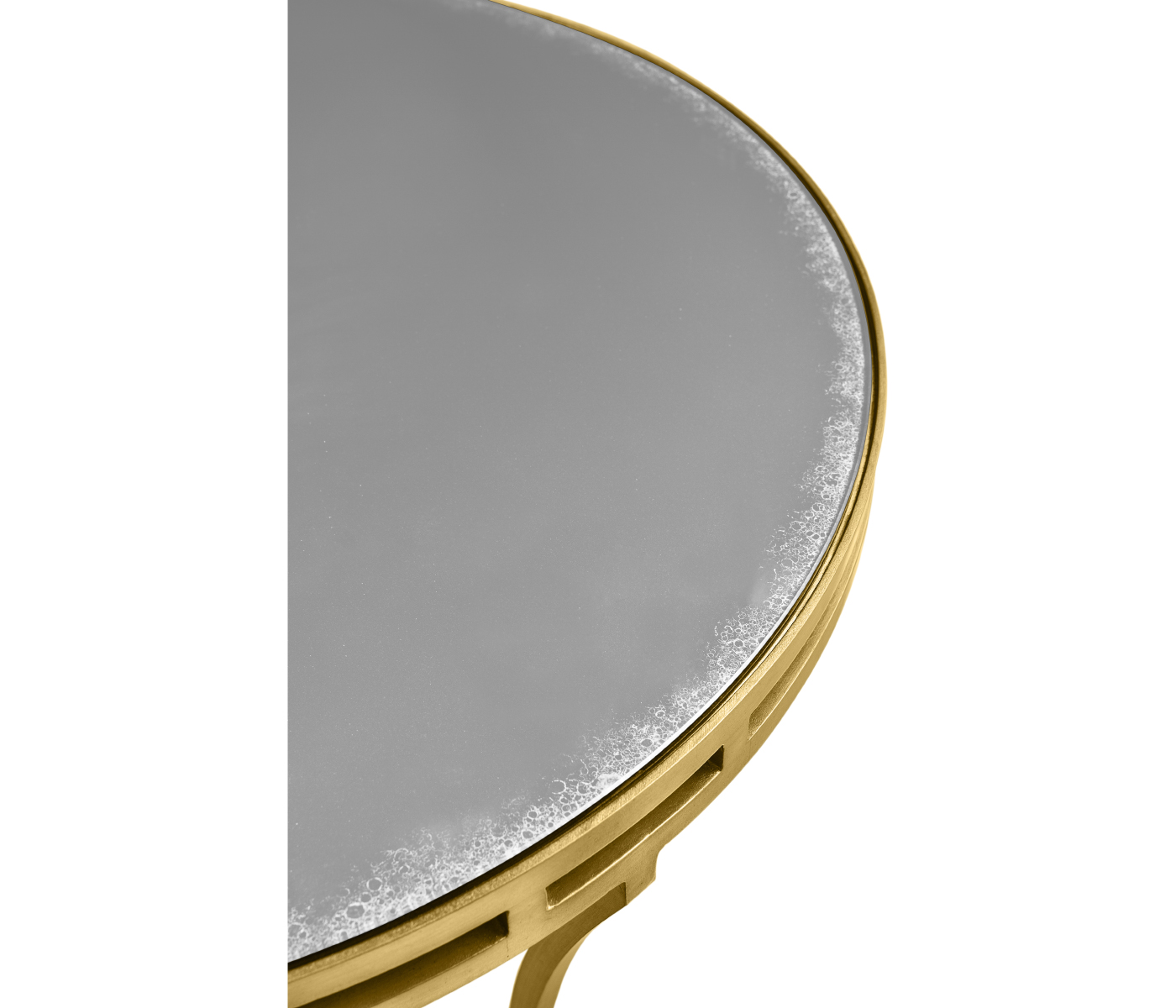 Gilded Iron Round Side Table with An Antique Glass Top
