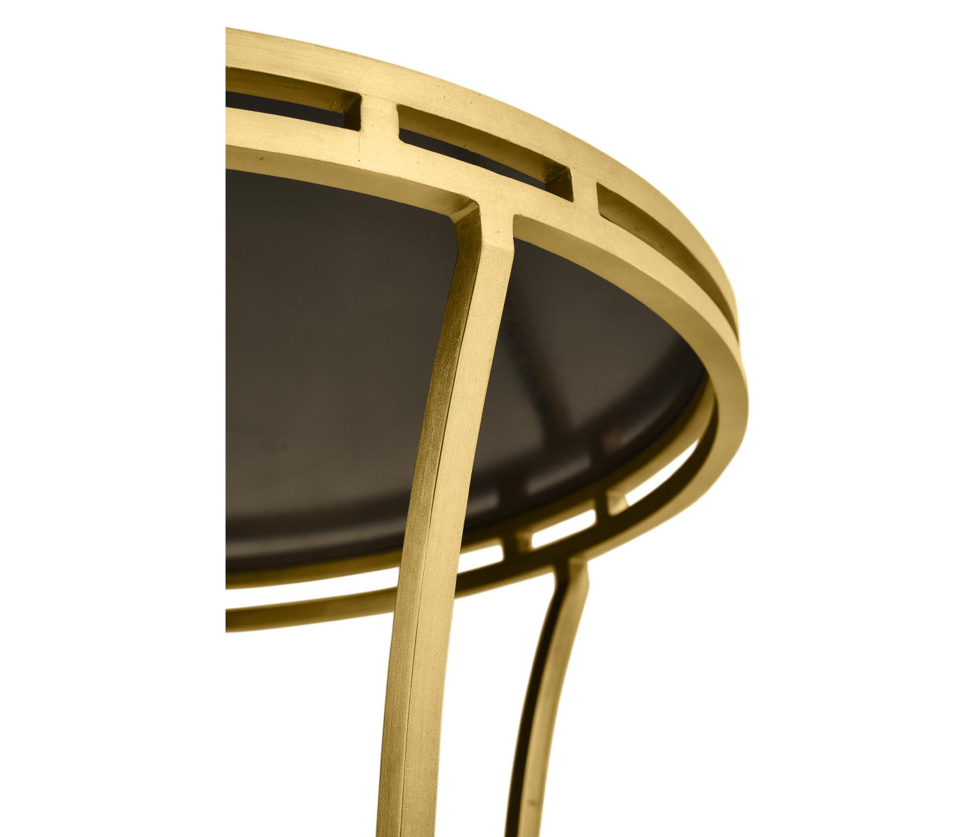 Gilded Iron Round Side Table with An Antique Glass Top