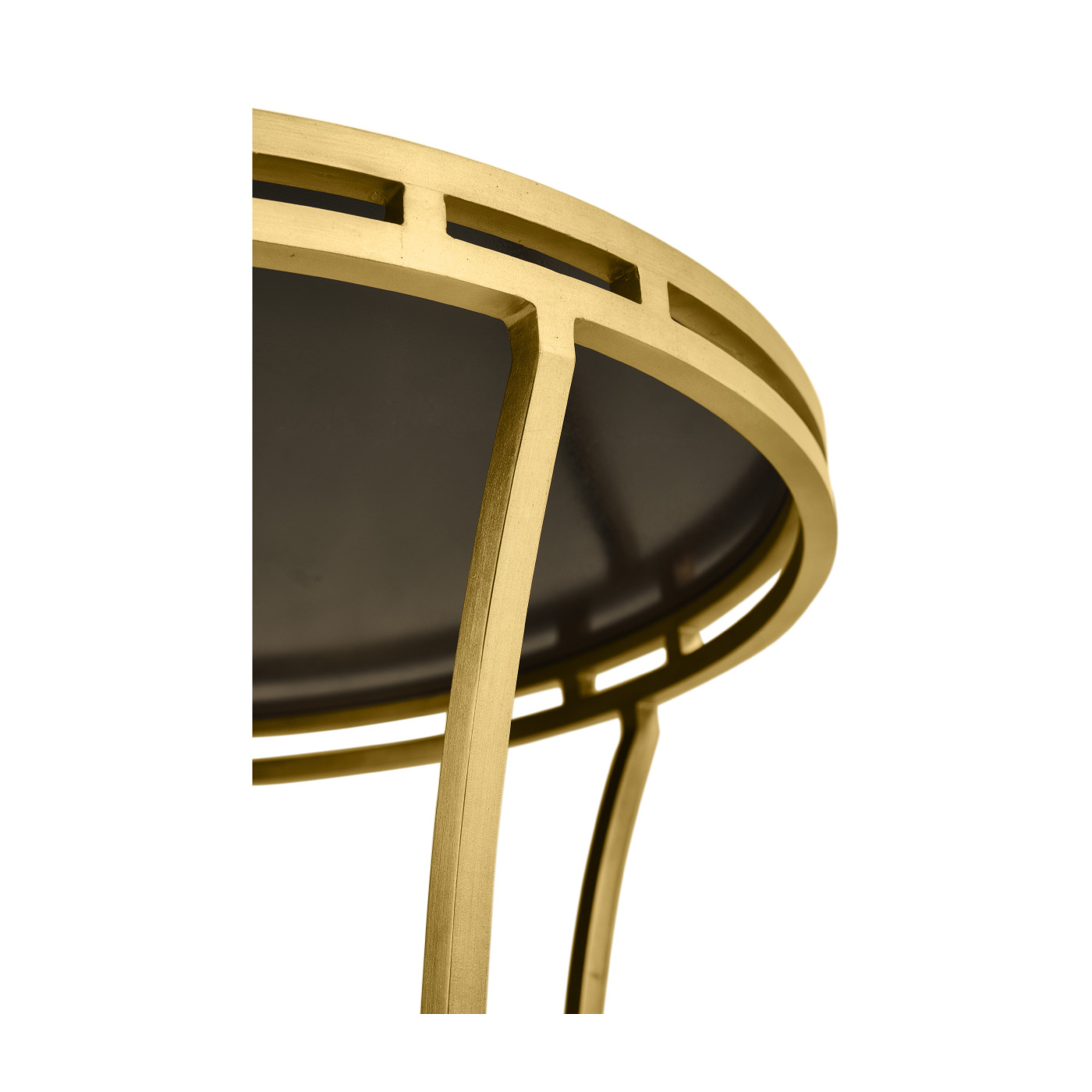 Gilded Iron Round Side Table with An Antique Glass Top