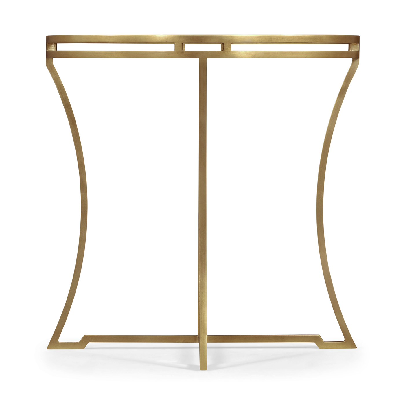 Gilded Iron Round Side Table with A Black Glass Top