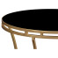 Gilded Iron Round Side Table with A Black Glass Top