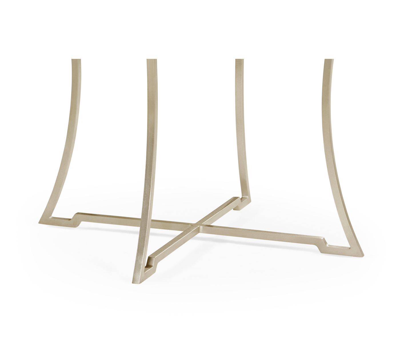 Silver Iron Round Side Table with An Antique Glass Top