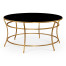 Gilded Iron Round Coffee Table with A Black Glass Top Gilded Iron Round Coffee Table with A Black Glass Top