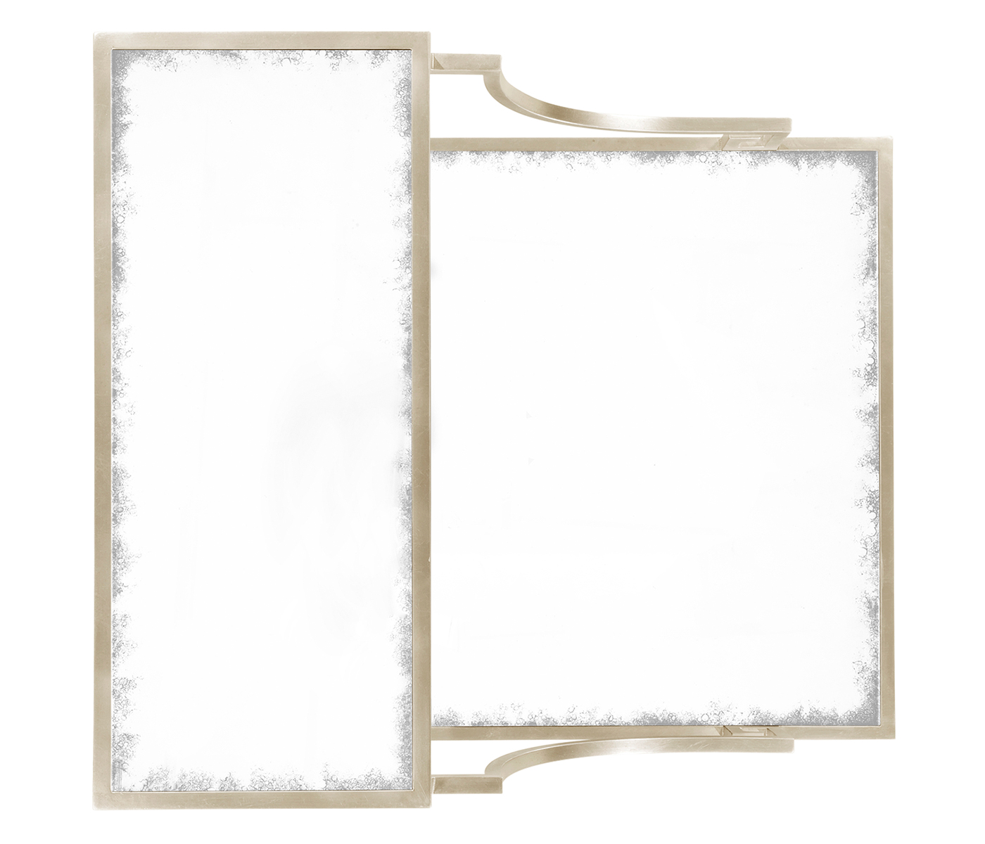 Three-tier silver iron end table