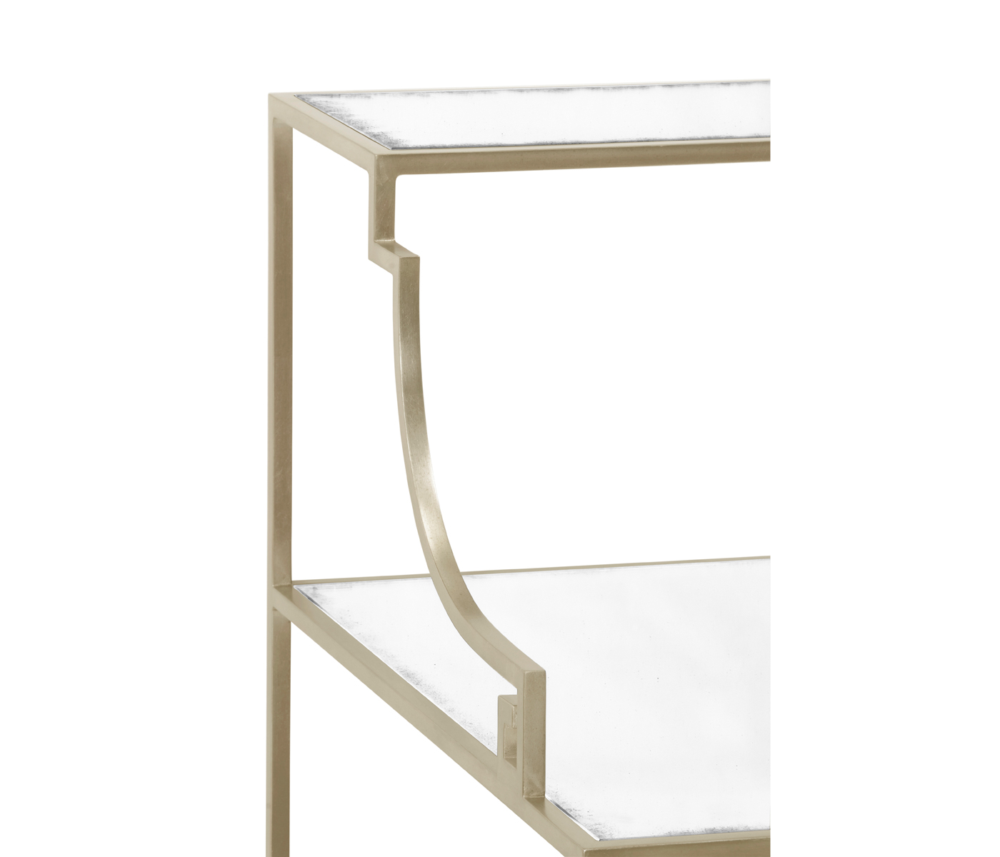 Three-tier silver iron end table