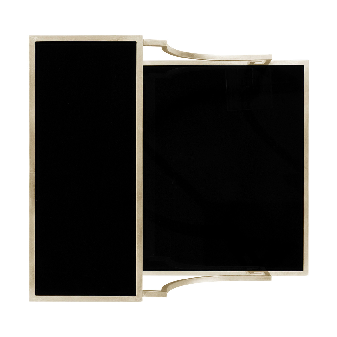 Three-tier silver iron end table