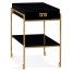 Gilded Iron End Table with Smoky Black Drawer