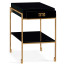 Gilded Iron End Table with Smoky Black Drawer