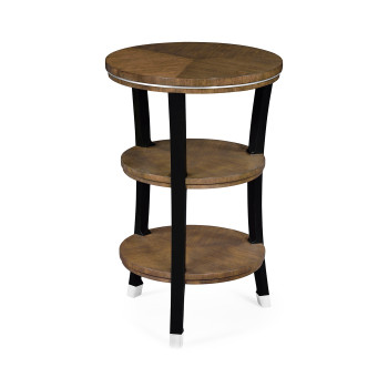 Round side table in American walnut