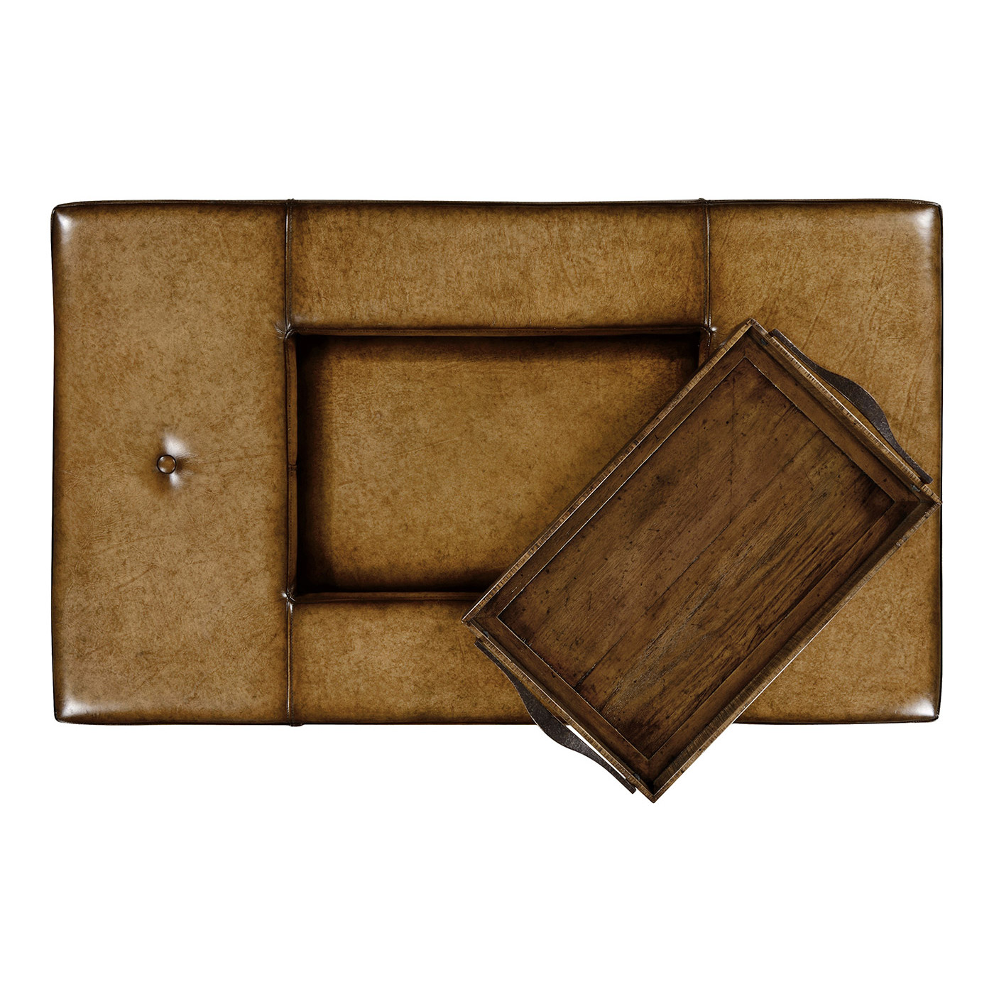 Country Walnut Cocktail Ottoman