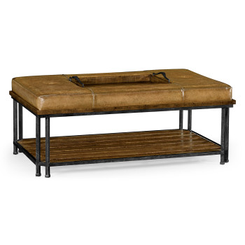 Country Walnut Cocktail Ottoman