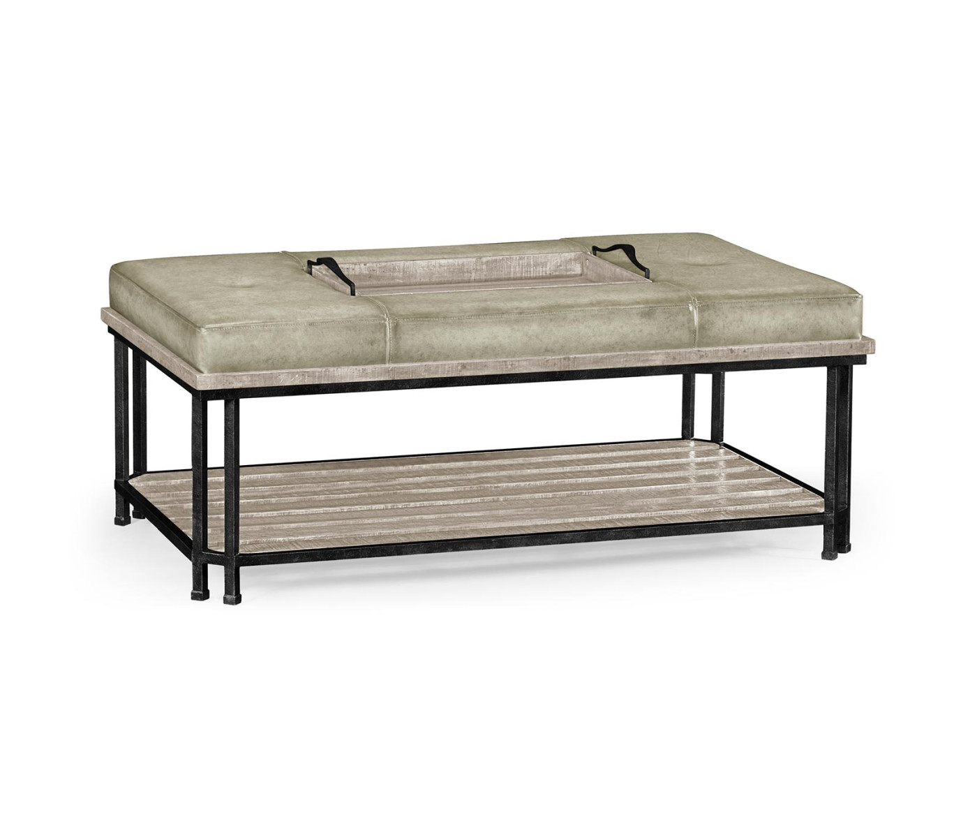 Rustic Grey Cocktail Ottoman