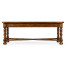 Country Walnut Parquet Coffee Table with Strap Handles
