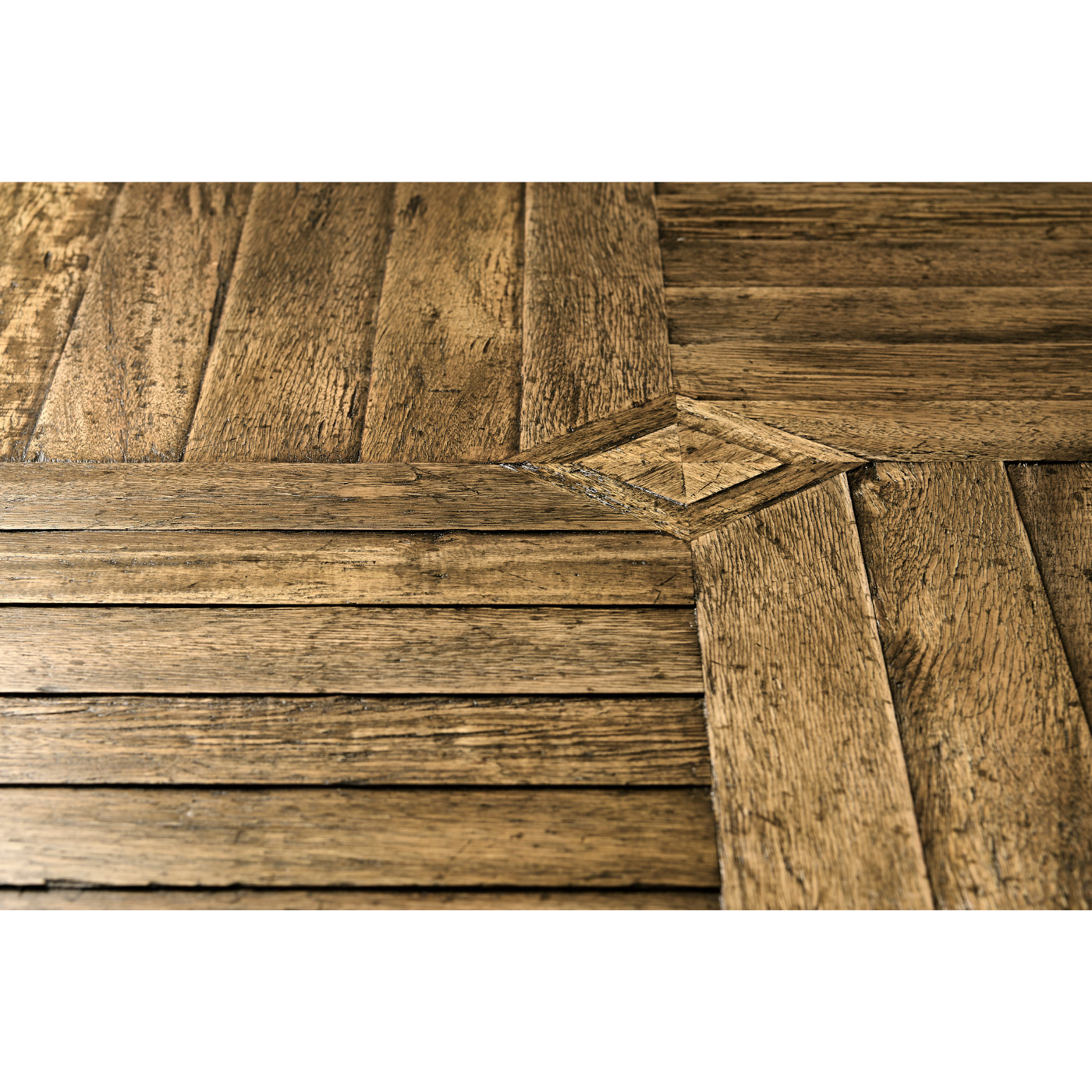 Medium Driftwood Large Square Parquet Coffee Table