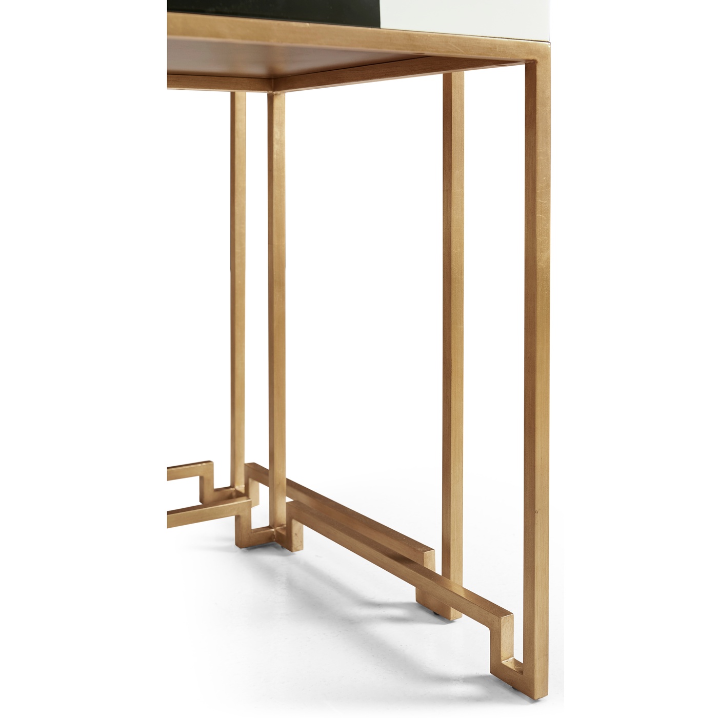 Gilded Iron Nesting Table with Smoky Black and Biancaneve Top