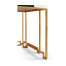 Gilded Iron Nesting Table with Smoky Black and Biancaneve Top