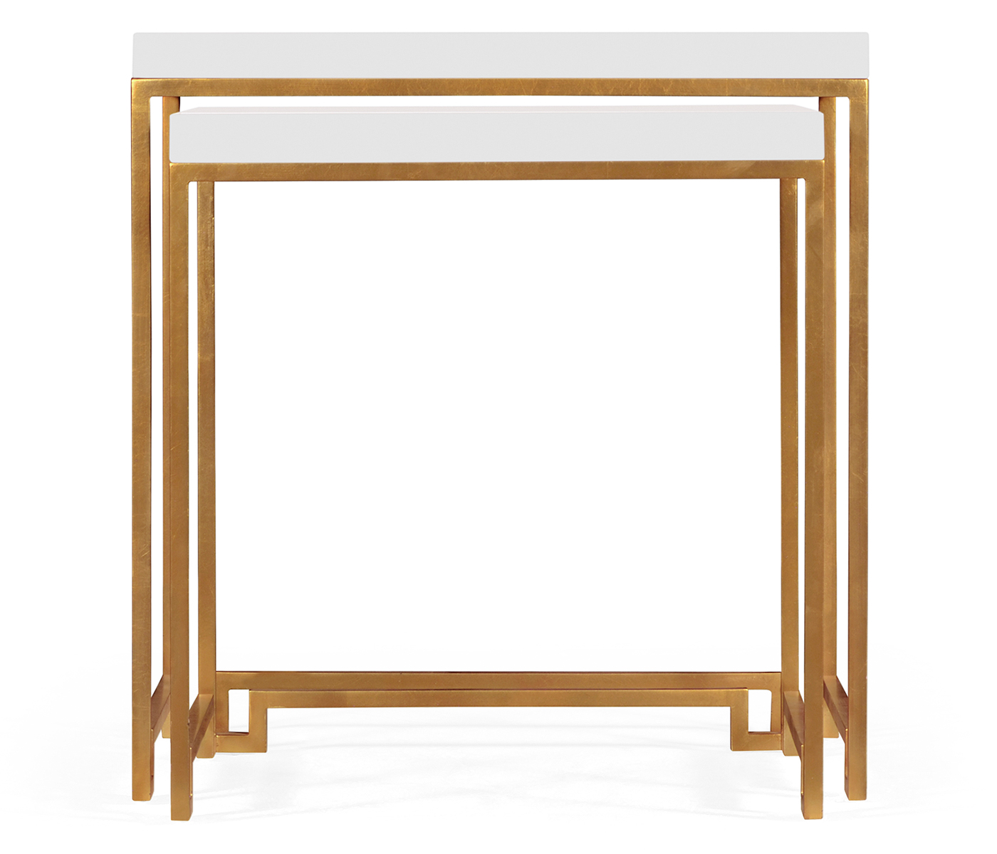 Gilded Iron Nesting Table with Biancaneve Top