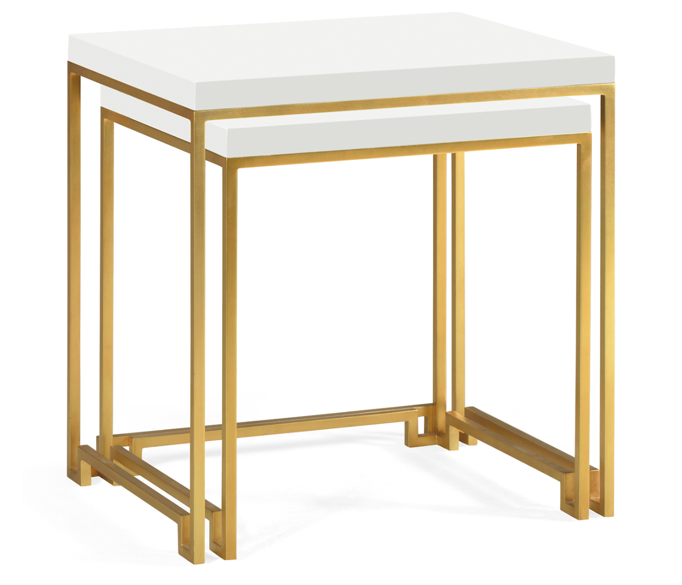 Gilded Iron Nesting Table with Biancaneve Top