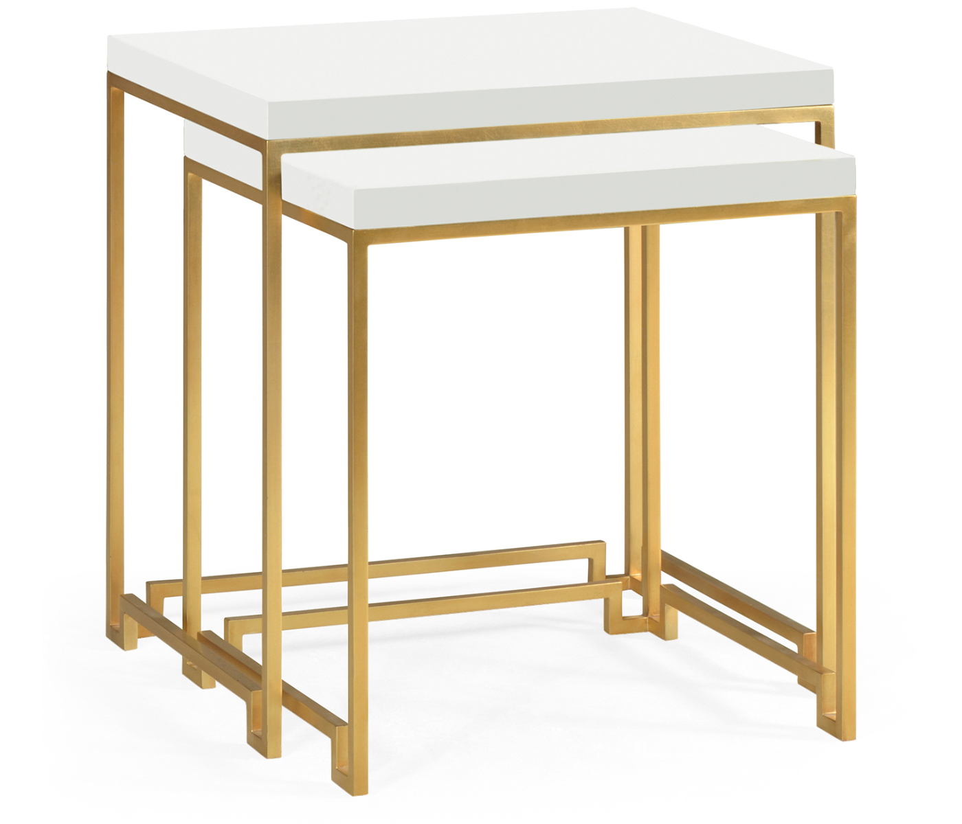 Gilded Iron Nesting Table with Biancaneve Top