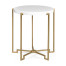 Gilded Iron Round Lamp Table with Biancaneve Top