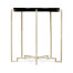 Silver Iron Round Lamp Table with Smoky Black Top