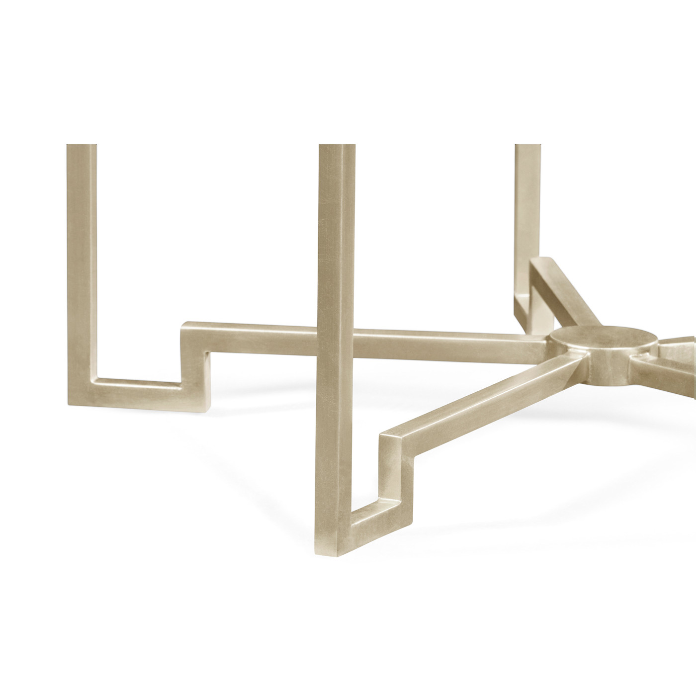 Silver Iron Round Lamp Table with Smoky Black Top